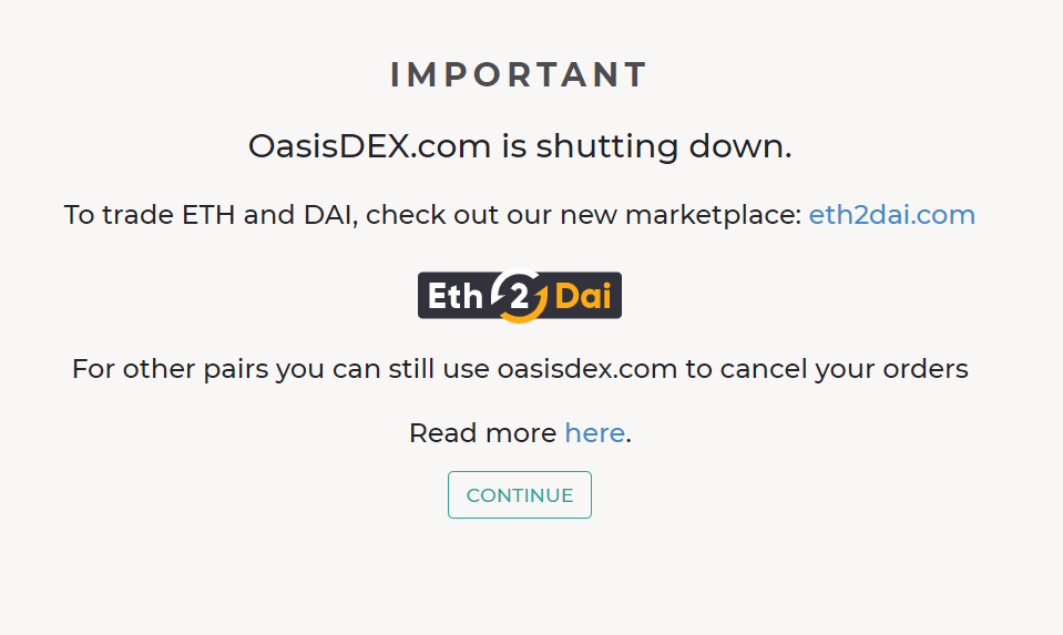 OasisDEX Message